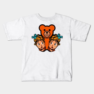 twins with teddy bear Kids T-Shirt